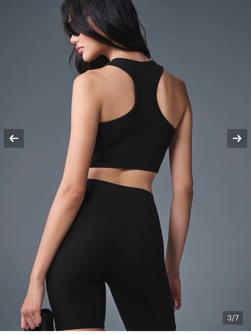 NWT Alo Aspire Tank Black Cropped Tank Workout Training Athleisure Jisoo L - Picture 4 of 7